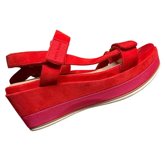 Cole Haan Grand Ambition Red Suede Wedge Sandals W22374 Size 7 - Picture 4 of 16